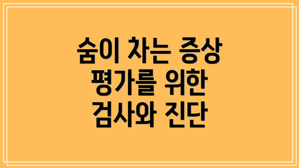 숨이 차는 증상 평가를 위한 검사와 진단