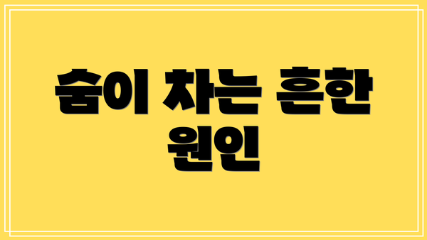 숨이 차는 흔한 원인