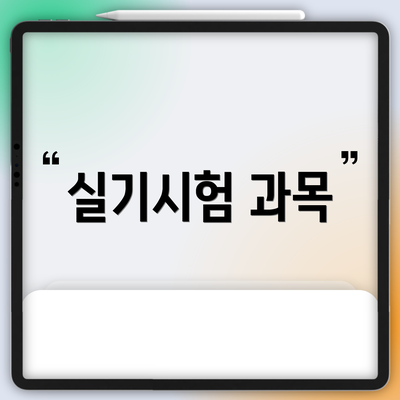 실기시험 과목