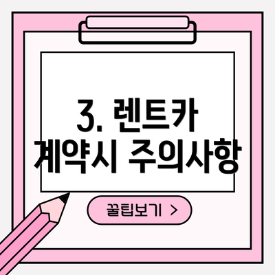 3. 렌트카 계약시 주의사항