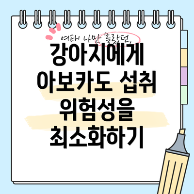 강아지에게 아보카도 섭취 위험성을 최소화하기