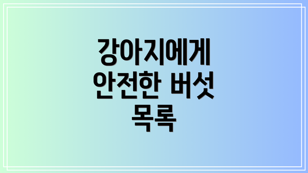 강아지에게 안전한 버섯 목록