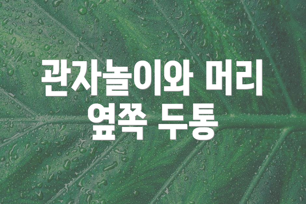 관자놀이와 머리 옆쪽 두통