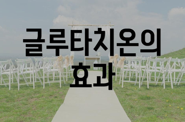 글루타치온의 효과