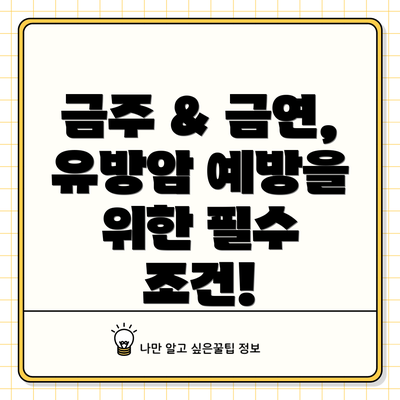금주 & 금연, 유방암 예방을 위한 필수 조건!