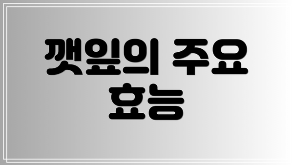 깻잎의 주요 효능