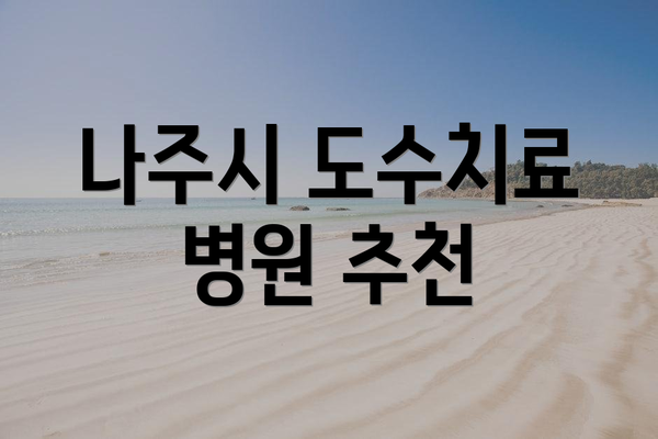 나주시 도수치료 병원 추천