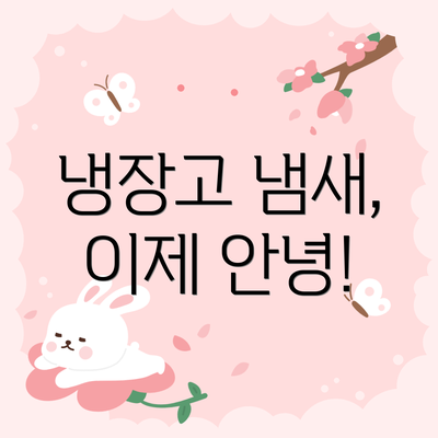 냉장고 냄새, 이제 안녕!