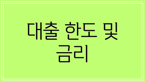 대출 한도 및 금리