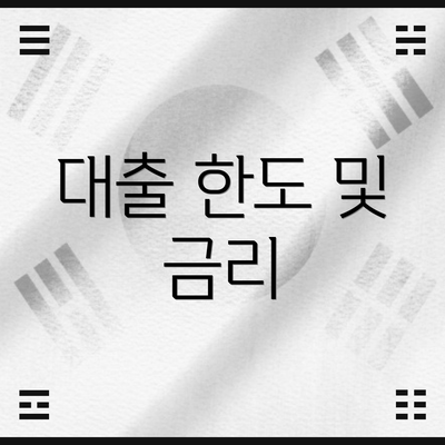 대출 한도 및 금리