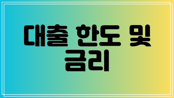 대출 한도 및 금리