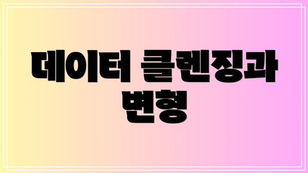 데이터 클렌징과 변형