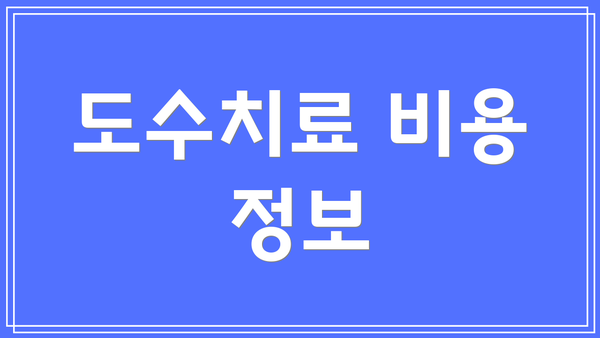도수치료 비용 정보