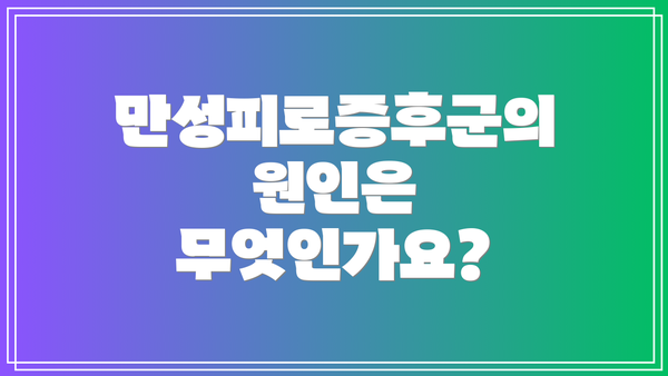 만성피로증후군의 원인은 무엇인가요?