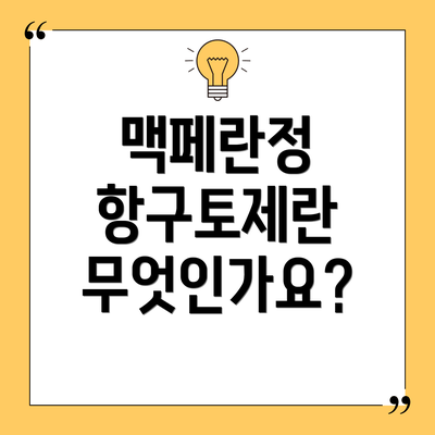 맥페란정 항구토제란 무엇인가요?
