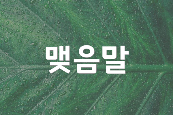 맺음말