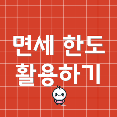 면세 한도 활용하기