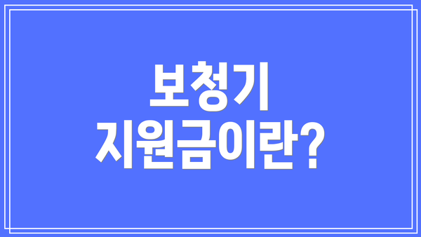 보청기 지원금이란?