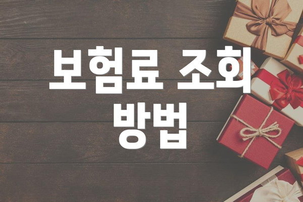 보험료 조회 방법