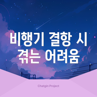 비행기 결항 시 겪는 어려움
