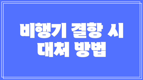 비행기 결항 시 대처 방법