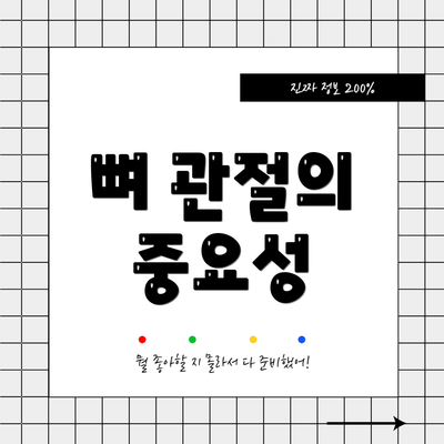 뼈 관절의 중요성