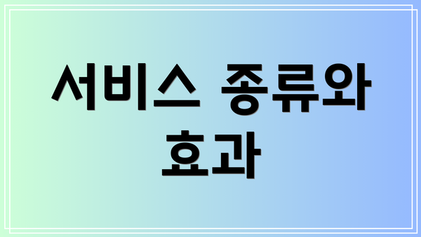 서비스 종류와 효과