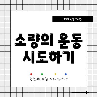 소량의 운동 시도하기