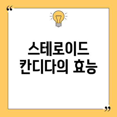 스테로이드 칸디다의 효능