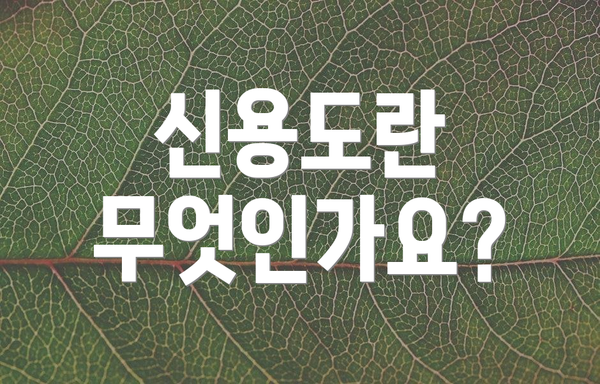 신용도란 무엇인가요?