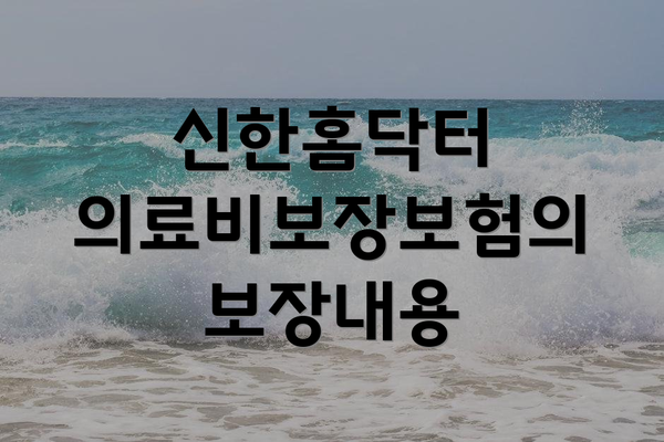 신한홈닥터 의료비보장보험의 보장내용