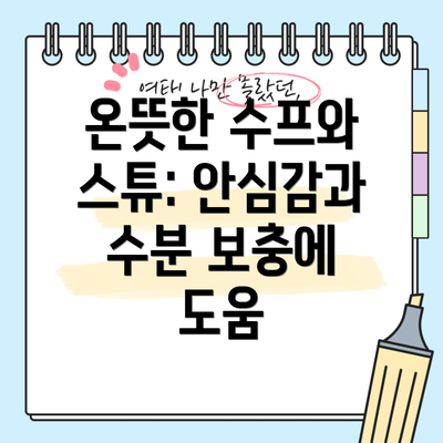 온뜻한 수프와 스튜: 안심감과 수분 보충에 도움