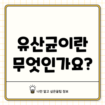 유산균이란 무엇인가요?