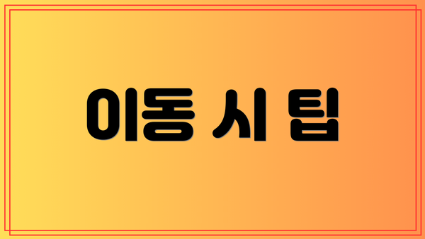 이동 시 팁
