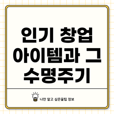 인기 창업 아이템과 그 수명주기