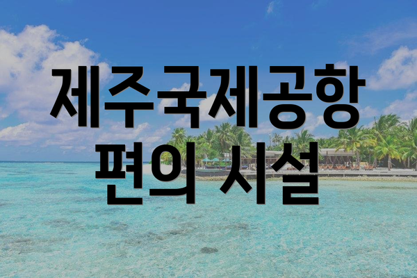 제주국제공항 편의 시설