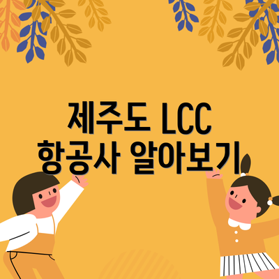 제주도 LCC 항공사 알아보기