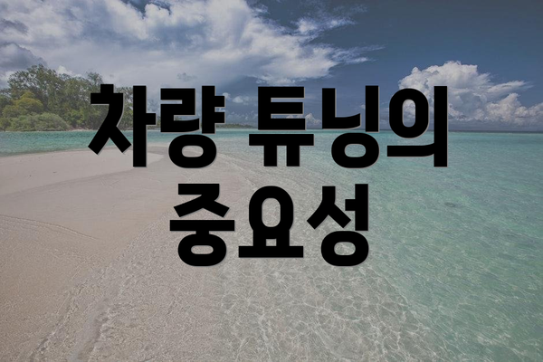차량 튜닝의 중요성