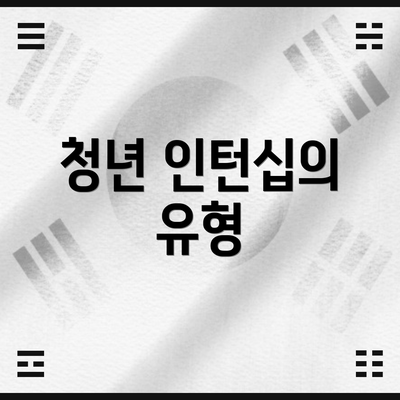 청년 인턴십의 유형