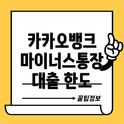 카카오뱅크 마이너스통장 대출이란?