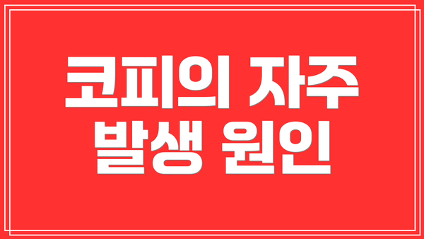 코피의 자주 발생 원인