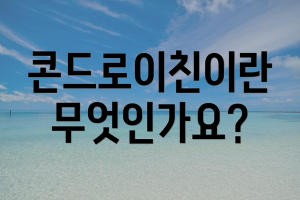 콘드로이친이란 무엇인가요?