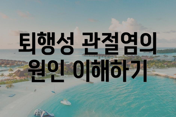 퇴행성 관절염의 원인 이해하기