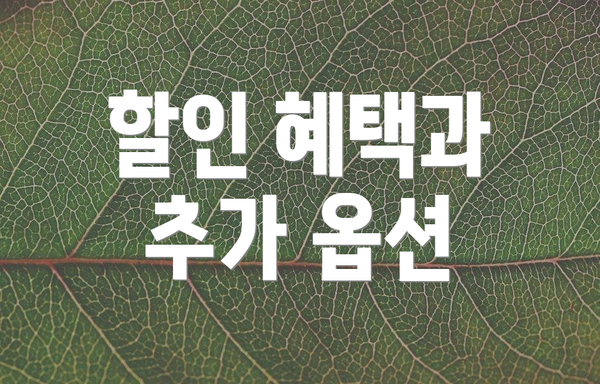 할인 혜택과 추가 옵션