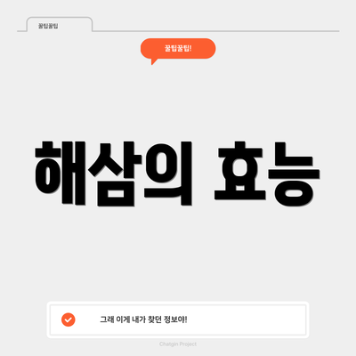 해삼의 효능