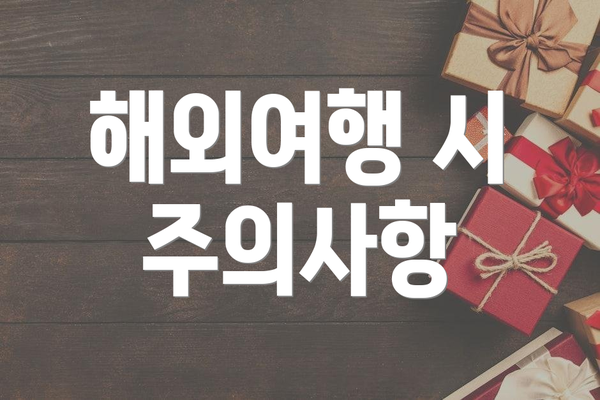 해외여행 시 주의사항
