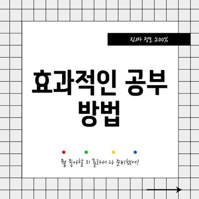 효과적인 공부 방법