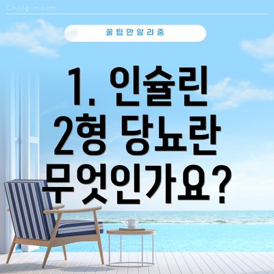1. 인슐린 2형 당뇨란 무엇인가요?