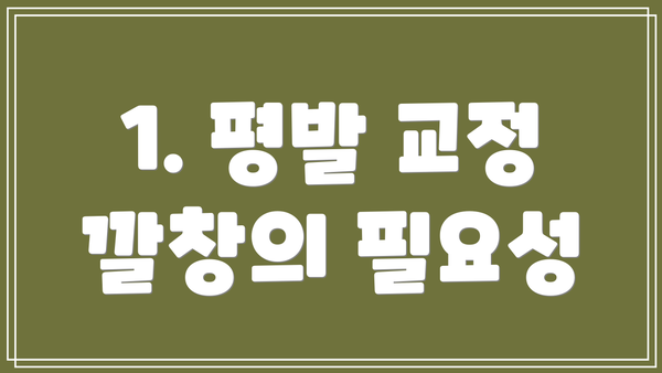 1. 평발 교정 깔창의 필요성