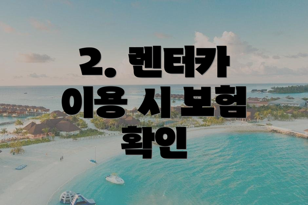 2. 렌터카 이용 시 보험 확인